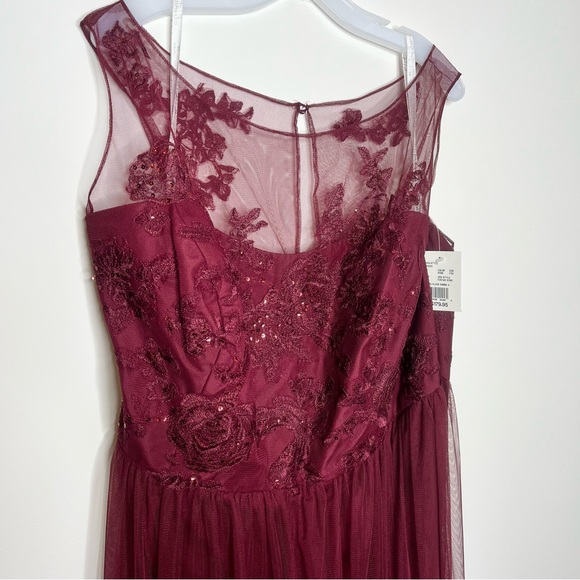 David's Bridal Size 26 Sleeveless Embroidered Soft Net Bridesmaid Dress F20122 - Picture 4 of 9